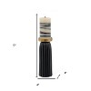 HomeRoots 10" Black And Gold Striped Aluminum Tabletop Pillar Candle Holder - 3 of 4