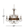 Franklin Iron Works Geralt Bronze Chandelier 30" Wide Rustic Farmhouse Candle Sleeves 6-Light Fixture for Dining Room House Kitchen Island Entryway - 4 of 4