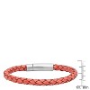 Steeltime Minoxia Men's red braided leather bracelet with stainless steel clasp - 3 of 4