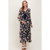 Pinkblush Navy Floral Chiffon Bow Tie Front Maternity Maxi Dress - 2 of 4