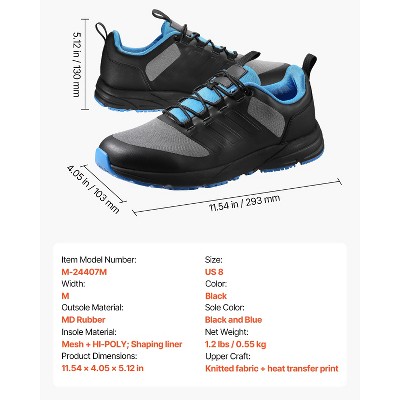 VEVOR Cross Training Shoes, M Width Sneakers US Size 8, Wide Toe Box Shoes with Arch Support & Adjustable Lace-up, Training Shoes for Running, Black — фото 8