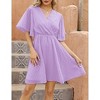 Women's Floral Dress Casual Short Sleeve Sundress Swing A Line Maxi Dresses - 4 of 4