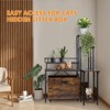 New Hidden Litter Box Furniture, Cat Litter Box Enclosure Furniture with Flower Stand Corner Wooden Cat Washroom - 3 of 4