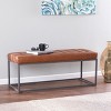 TiramisuBest Gray Acacia Wood Dining Bench, 60" Industrial Entryway Bench with Metal Legs, Rustic Farmhouse Table Seating, Water Resistant - 2 of 4