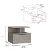 NicBex Floating Nightstand with 1 Drawer,Modern Side Table with Open Top Shelves,Bedside Table for Bedroom,Living Room - 3 of 4
