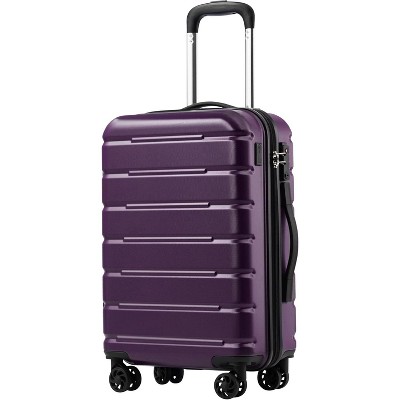 Coolife Luggage Suitcase Carry-on Spinner TSA Lock USB Port Lightweight Hardside Luggage (S(20in_carry on))