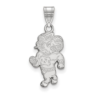 Black Bow Jewelry 14k White Gold North Carolina Tar Heels NCAA Large Pendant