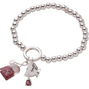 'Spill the Tea' Cup Charm Bracelet, Whimsical Adjustable Bangle with Teacup Design for Stacking - 1 of 4