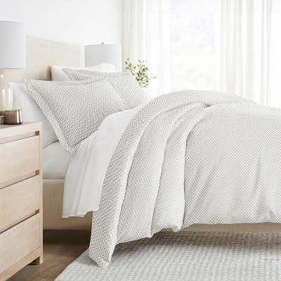 Modern Geometrics & Thatch Pattern 3PC Duvet Cover & Shams Set, Ultra Soft, Easy Care - Becky Cameron