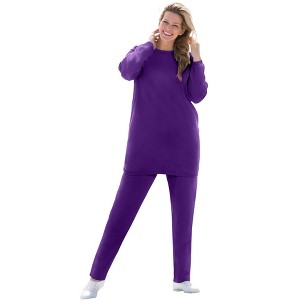 Woman Within Petite Fleece Sweatshirt Set - 1 of 4