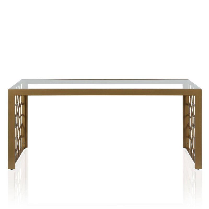 Juliette Glass Top Coffee Table with Tempered Glass Brass - CosmoLiving by Cosmopolitan, 4 of 11