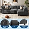 105" Modular Sectional Sofa, L-Shaped 4-Seater Velvet Couch with USB Charging, Velvet Upholstery & Plush Pillows for Living Room (Green/Grey) - 2 of 4