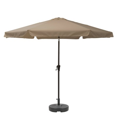 10' Tilting Market Patio Umbrella with Base - CorLiving