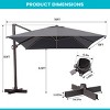 Pellebant Luxury 10'x 13'  Patio Cantilever Offset Umbrella UV30+ Outdoor Shade Canopywith 360-degree Rotation  5 Heights Adjustable - 2 of 4