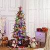 3/4.5 ft Pre-Lit Potted Flocked Christmas Tree, Artificial Christmas Tree with 78 Warm White Led Lights - 2 of 4