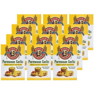 Boudin Parmesan Garlic Twice Baked Crackers - Case of 12/5 oz