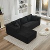 106" L-Shaped Corduroy Cloud Couch with Left Facing Chaise,Modular Sectional Sofa for Living Room,Cloud Sectional Sofa for Bedroom-Coolbibila - 3 of 4
