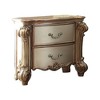 Vendome Nightstand Gold Patina/Bone Finish - Acme Furniture: Elegant Two-Drawer Bedside Table, Carved Wood Detail - 3 of 4