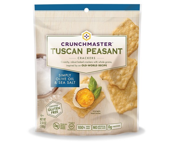 Crunchmaster Tuscan Peasant Simply Olive & Sea Salt Crackers - 3.48oz