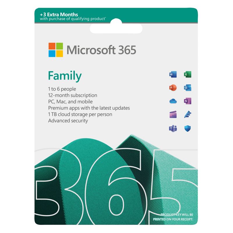 Microsoft 365 Family 15 Month (Digital), 1 of 5
