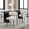 Modern Dining Chairs Set of 4, Upholstered Dining Chairs with Curved Backrest,Sturdy Metal Frame - 2 of 4
