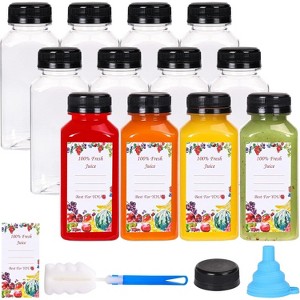 Plastic Juicing Bottles with Caps, 20-Piece 16oz Clear Drink Containers for Smoothies - 1 of 4