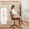 Bestier Bentwood Ergonomic Armless Home Office Desk Chair, Comfy Table Chair with Lumbar Support, PU Leather Height Adjustable Task Chair with Wheels - 3 of 4