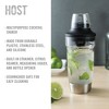 HOST All in One Cocktail Shaker Set|5 in 1 Tool - Jigger Cap|Strainer|Reamer|Stainless Steel Bottle Opener and Oz and mL Markers 18 oz Capacity, Clear - 2 of 4