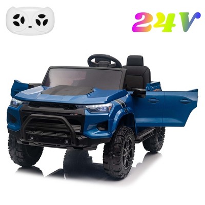 24V 2-Seater Electric Ride-On Truck for Kids with Remote Control, LED Lights, Music, Storage, Battery Powered Car Toy for Toddlers Boys & Girls
