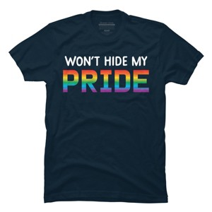 Adult Design By Humans Won't Hide My Pride Rainbow By machmigo T-Shirt - 1 of 2