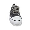 Very G Womens Harmon Sparkle Rhinestone Lace Up Canvas Platform Sneaker, Black - 4 of 4