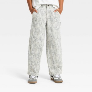 Boys' Baggy Camo Printed Carpenter Pants - art class™ Gray 10
