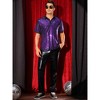 INSPIRE CHIC Men's Sequin Contrast Color Collar Short Sleeved Party Disco Polo Shirts - 2 of 4