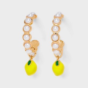 Pearl Hoop Earrings - A New Day™ - 1 of 3