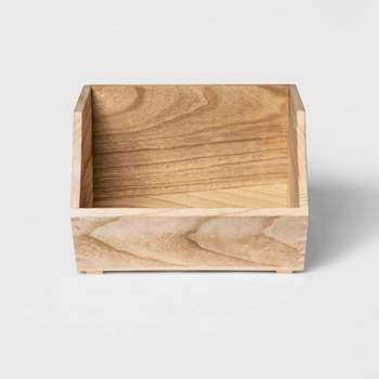 Stackable Wood Storage Bin Natural - Pillowfort™