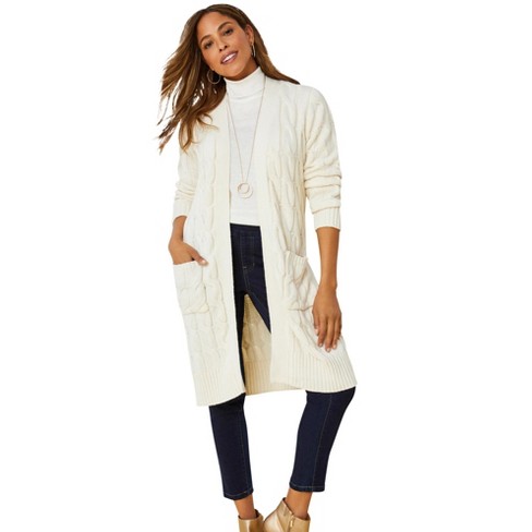 Jessica London Women's Plus Size Cable Duster Sweater : Target