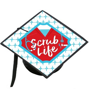 Big Dot of Happiness Nurse Graduation - Medical Nursing Graduation Cap Decorations Kit - Grad Cap Cover - 1 of 4