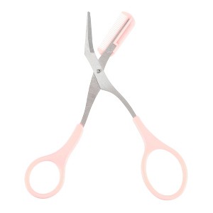 Unique Bargains Portable Stainless Steel Eyebrow Trimmer Scissors with Comb 1 Pc - 1 of 4