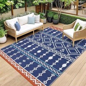 Outdoor Rug Reversible Rug, Waterproof Outdoor Plastic Straw Rug, Large Floor Mat for Camping RV Patio Backyard RV Beach Picnic - 1 of 4