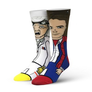 Odd Sox, Doc And Marty, Funny Novelty Socks, Large - 1 of 3