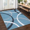 Indoor Modern Stripe Abstract Area Rugs for Living Room Bedroom Ultra Soft Washable Low Pile Non Slip Carpet Thin Floor Mat 4'x6'Blue - 3 of 4