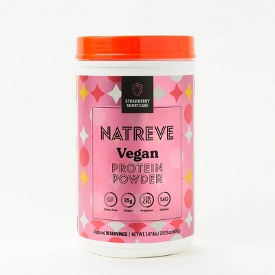 Natreve Vegan Protein Powder - Strawberry Shortcake - 23.8oz