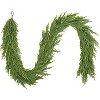 9FT Artificial Christmas Garland for Mantle, Real Touch Norfolk Pine Garland, Dense Faux Greenery Garland Decorations for Staircase - 2 of 4