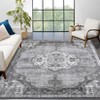Washable Rug Vintage Oriental Distressed Rug Non Slip Non Shedding Rug Retro Medallion Foladable Rugs Low Pile Carpet for Bedroom Living Room Nursery - 3 of 4