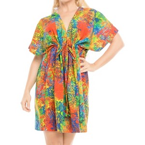 HAPPY BAY Women's Summer Loose Front Tie Vacation Beachwear Swim Dress Swimsuit Cover Ups X-Large-XX-Large Multicolored Floral - 1 of 4
