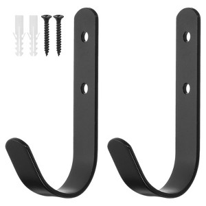 Unique Bargains Heavy Duty Garage Garden Storage Utility J Hooks 4.21" x 2.28" - 1 of 4