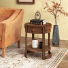 Tangkula 2-Tier Nightstand w/ Shelf & Wood Grains Drawer Round End Table for Living Room - 2 of 4