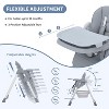 Foldable Baby High Chair - Adjustable PU Leather Seat with 5-Point Harness, Removable Tray & Locking Wheels for Toddlers - 4 of 4