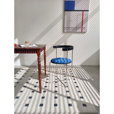 FONTOI Folding Dining Chair with Cantilever Design, Upholstered Kitchen Chairs, Blue, 20.1"*29.1"*20.1"