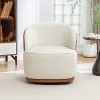 SEYNAR Modern Velvet and PU Leather 360 Degree Swivel Accent Chair - 2 of 4